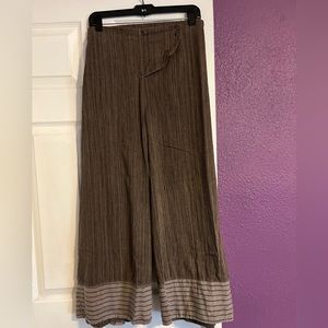 Blue Fish women’s brown striped front closure pants